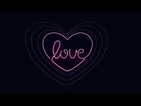 Love Written In Heart Neon Light  Free Motion Animated Background Video || Romantic Background Video