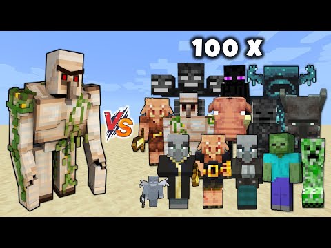 Mutant Iron Golem vs All Mobs - Minecraft Mob Battle