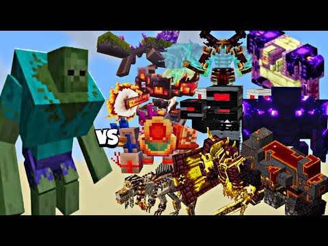 Epic Minecraft Bosses vs 5X Mutant Zombies! (Part 2) - Ultimate Battle!