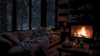 Overcome stress with a winter wonderland | Sleep, relax with the sound of the fireplace | snow storm