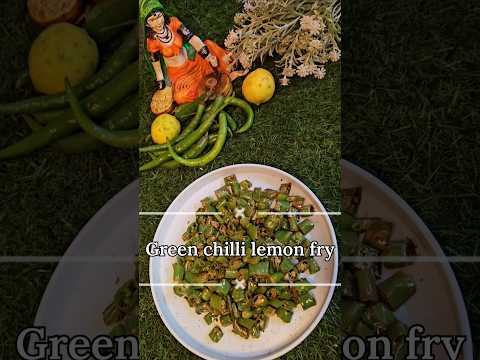 Green chilli lemon fry | Instant chilli fry | 2 min. chilli fry recipe #youtubeshorts #greenchilli