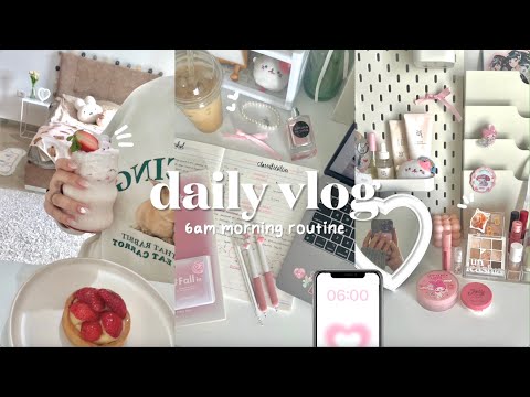 study vlog 🎀 6am morning routine, going out with friends, lots of studying + coffee