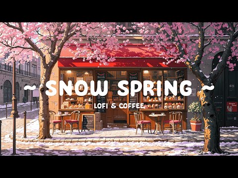 Snowy Day with Spring Tea 🌸 Mellow Mood ☕ Deep Focus to relax/heal [ Lofi Hip Hop - Lofi Cafe ]