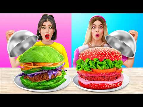 EATING ONLY ONE COLOR FOOD FOR 24 HOURS! Funny Food Situations by 123 GO! FOOD