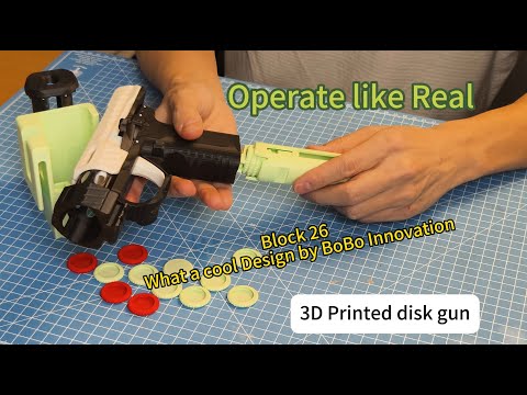 3D printed pistol -- Play Disk Gun like a Real -- Block 26 -- What a cool design by BoBo Innovation