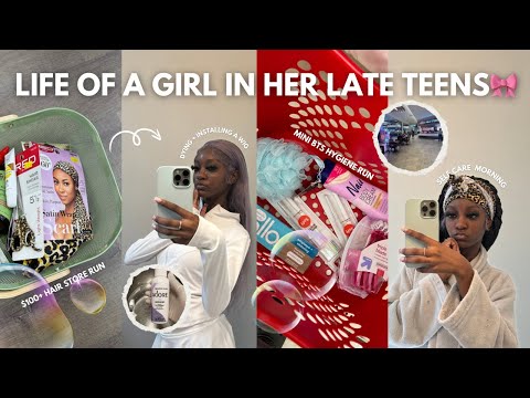 *REALISTIC* LIFE OF A GIRL IN HER LATE TEENS 🎀 | $100 hairstore run, target run, new hair color, etc