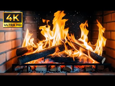 Winter Night by the Fireplace 🔥 Cozy Fire Crackling for Sleep & Relaxation