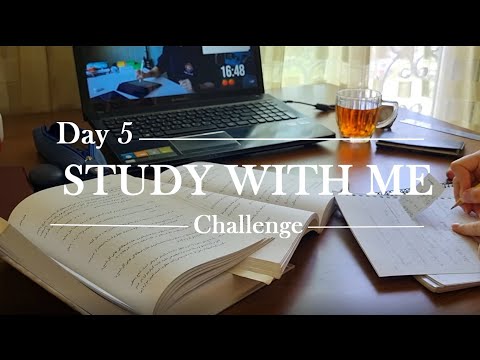 DAY 5 | STUDY WITH ME / 10 Days Challenge/ NO MUSIC/ BACKGROUND NOISE 💻