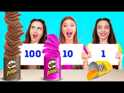 100 LAYERS FOOD CHALLENGE! Amazing Hacks & Crazy Food Challenge by 123 GO! FOOD