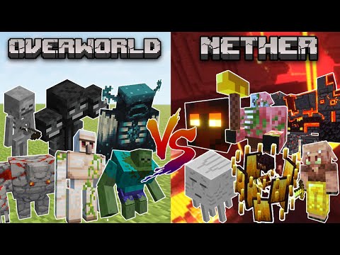 OVERWORLD vs NETHER - Minecraft Mob Battle