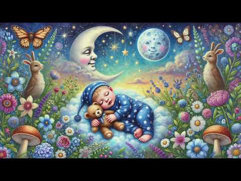 Moon & Stars Lullaby for Babies ❤️| Soothing Voice & Relaxing Sleep Music | Fall Asleep In 3 Minutes