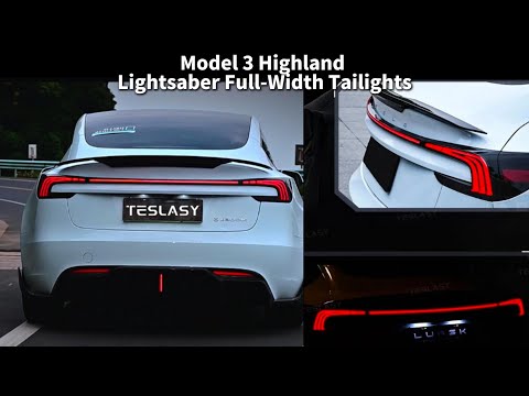 Model 3 Highland Lightsaber Full-Width Tailights Installation Tutorial #tesla