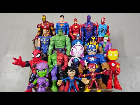 CAPTAIN AMERICA VS IRONMAN VS HULK VS SPIDERMAN VS SUPERMAN VS THANOS SUPERHERO AVENGERS UNBOXING