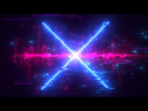 Cyberpunk Hi-Tech Glitch Neon X Cross Background video | Footage | Screensaver