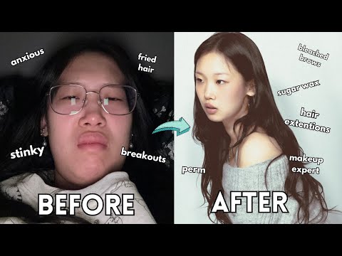 extreme glow up transformation | hair extensions, bleaching brows, sugar waxing, gel nails