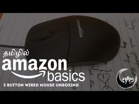 AmazonBasics 3-Button Wired USB Mouse Unboxing in Tamil / தமிழ்