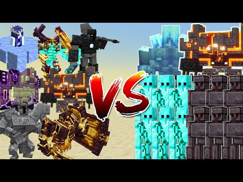 THE STRONGEST BOSSES vs DIAMOND & NETHERITE ARMY - Minecraft Mob Battle