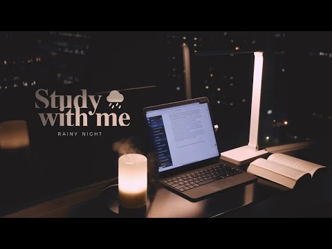 3-HOUR STUDY WITH ME 🌧️ on a RAINY NIGHT / Pomodoro 50-10 / Rain Sounds / No Music [ambient ver.]