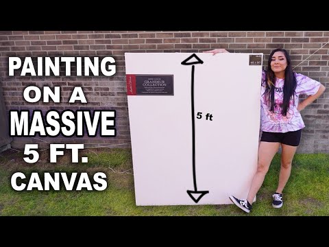 MASSIVE 5 ft Canvas Painting Challenge..*it's the size of me  lol*