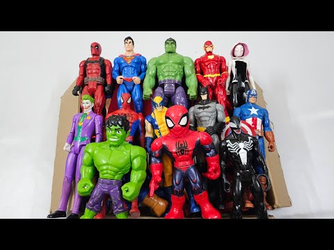 CAPTAIN AMERICA VS HULK VS SPIDERMAN VS IRONMAN VS THANOS VS SUPERMAN SUPERHERO AVENGERS UNBOXING