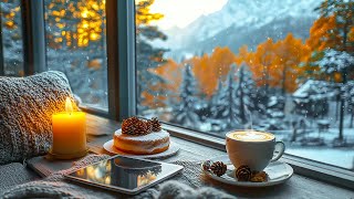 Snowy Day Jazz Music By The Window 🎵Soft Jazz Instrumental For Warm Winter   Smooth Background Music