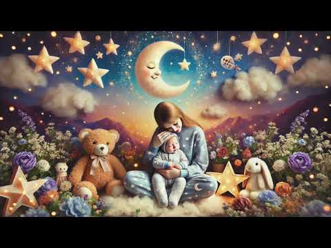 Moon & Stars Lullaby for Babies ❤️| Soothing Voice & Relaxing Sleep Music | Fall Asleep In 3 Minutes