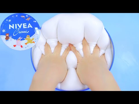 【ASMR】Super Fluffy Jiggly Slime DIY  超巨大ぷるぷるふわふわニベアスライム作ってみた