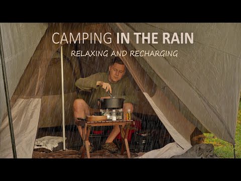 HEAVY RAIN I AM PREPARED solo camping [ Relaxing Nature Sounds | ASMR | Car Jeep Wrangler ] SoC 22