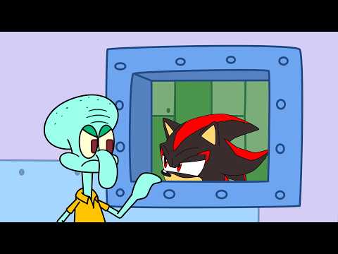 SHADOW THE HEDGEHOG WORKING AT THE KRUSTY KRAB