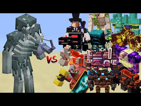 Minecraft Bosses vs mutant stray– Ultimate Battle! (Warden, mutant iron golem & More!)