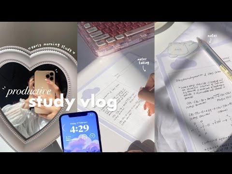 PRODUCTIVE STUDY VLOG 🥞📓☁️ early morning study, cafe, pancakes and more ft. Acefast