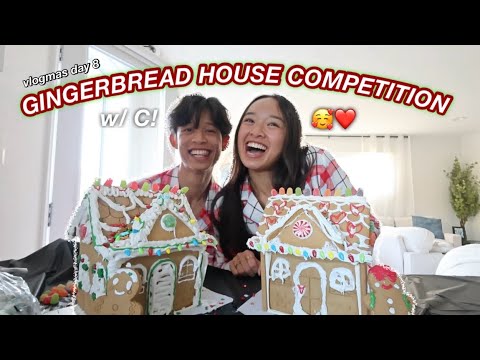 GINGERBREAD HOUSE COMPETITION W/ C | Vlogmas Day 8!