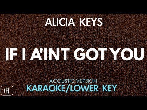 Alicia Keys - If I A'int Got You (Karaoke/Acoustic Version) [Lower Key]