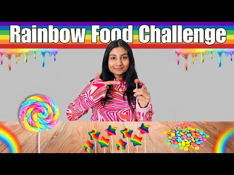 Eating only RAINBOW FOOD for 24 hours 🌈 || Rainbow Food Challenge 😋