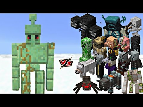 Minecraft: All Mobs vs Oxidized Copper Golem – Ultimate Battle!