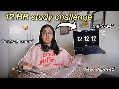 12 HOURS study challenge📚🎧!  studying for exams, library sessions, till 2am✨