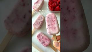 Healthy Dessert Idea: Raspberry Popsicles💗 #healthydessert #healthyrecipe #healthyrecipes