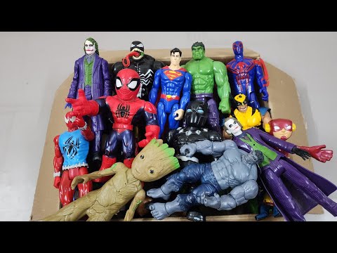 VENOM VS SPIDERMAN VS CAPTAIN AMERICA VS IRONMAN VS HULK VS THANOS SUPERHERO AVENGERS UNBOXING