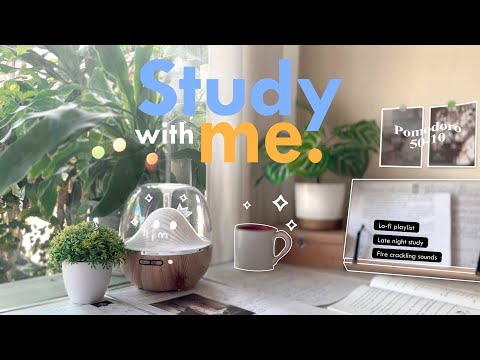 4-HOUR🌿 Study With Me • Fire Crackling🕯️+ Lofi bgm • Pomodoro 50-10 • Day126🍵