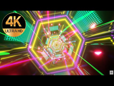 7 hour 4k VJ loop Hexagon Metallic Multi color Mind Relaxing Visual background Video, screensaver