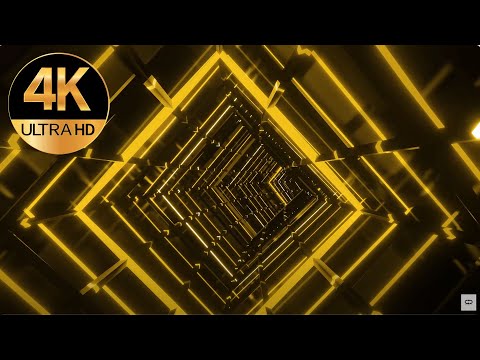 6 hour 4k Flashing Disco Light Metallic Gold color Relaxing background Abstract Video neon tunnel,