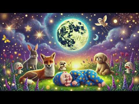 Moon & Stars Lullaby for Babies ❤️| Soothing Voice & Relaxing Sleep Music | Fall Asleep In 3 Minutes