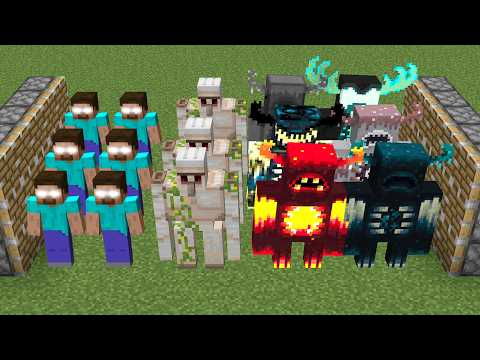 all wardens and HEROBRINE and x100 iron golem combined in minecraft