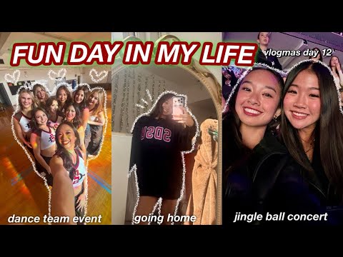 FUN DAY IN MY LIFE *dance team event, going home, & jingle ball concert | Vlogmas Day 12