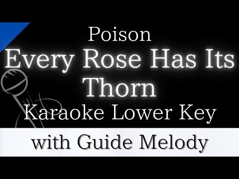 【Karaoke Instrumental】Every Rose Has Its Thorn / Poison【Lower Key】【With Guide Meolody】　