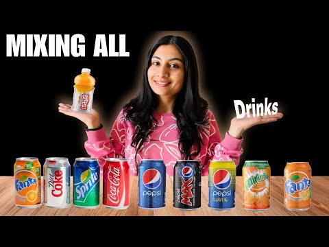 Trying All the Flavours Of cold Drink 🥤 | mixing all cold drinks challenge #foodchallenge #video