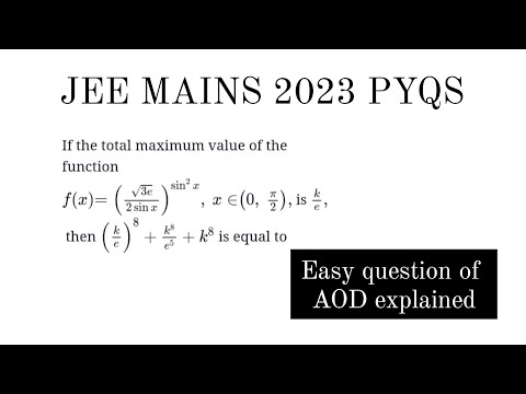 AOD PYQ Solved | JEEMAIN-2023