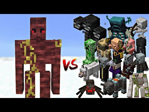 Minecraft: All Mobs vs Cherry Log Golem – Ultimate Battle!