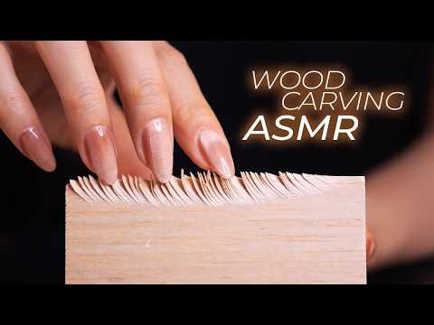 ASMR Carving Wood Like Butter | Satisfying Wood Carving, Tapping, Scratching for Sleep (No Talking)