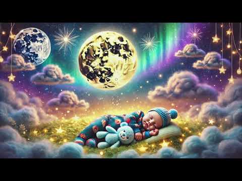 Moon & Stars Lullaby for Babies ❤️| Soothing Voice & Relaxing Sleep Music | Fall Asleep In 3 Minutes